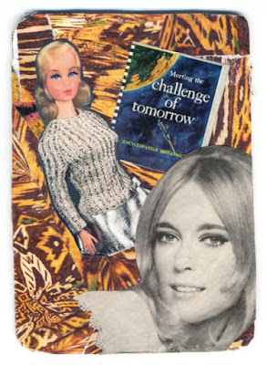 paper collage artist trading card