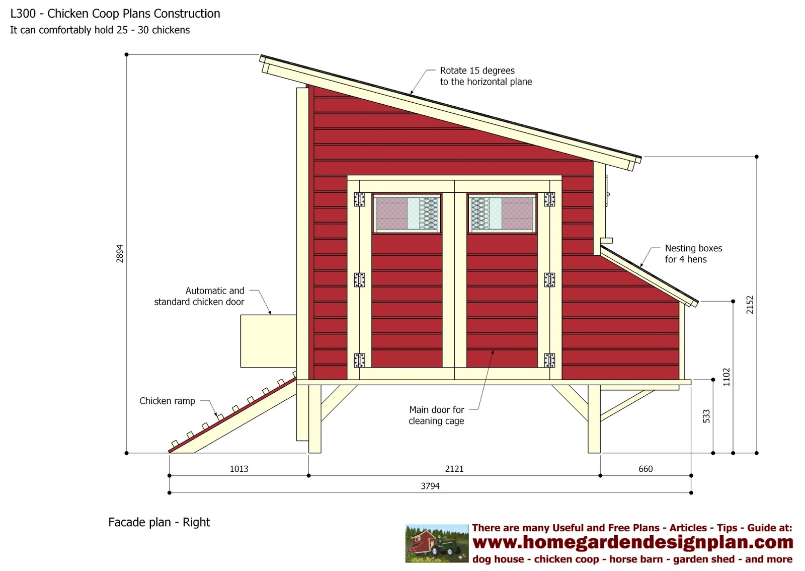 home garden plans: L300 - Chicken Coop Plans Construction ...