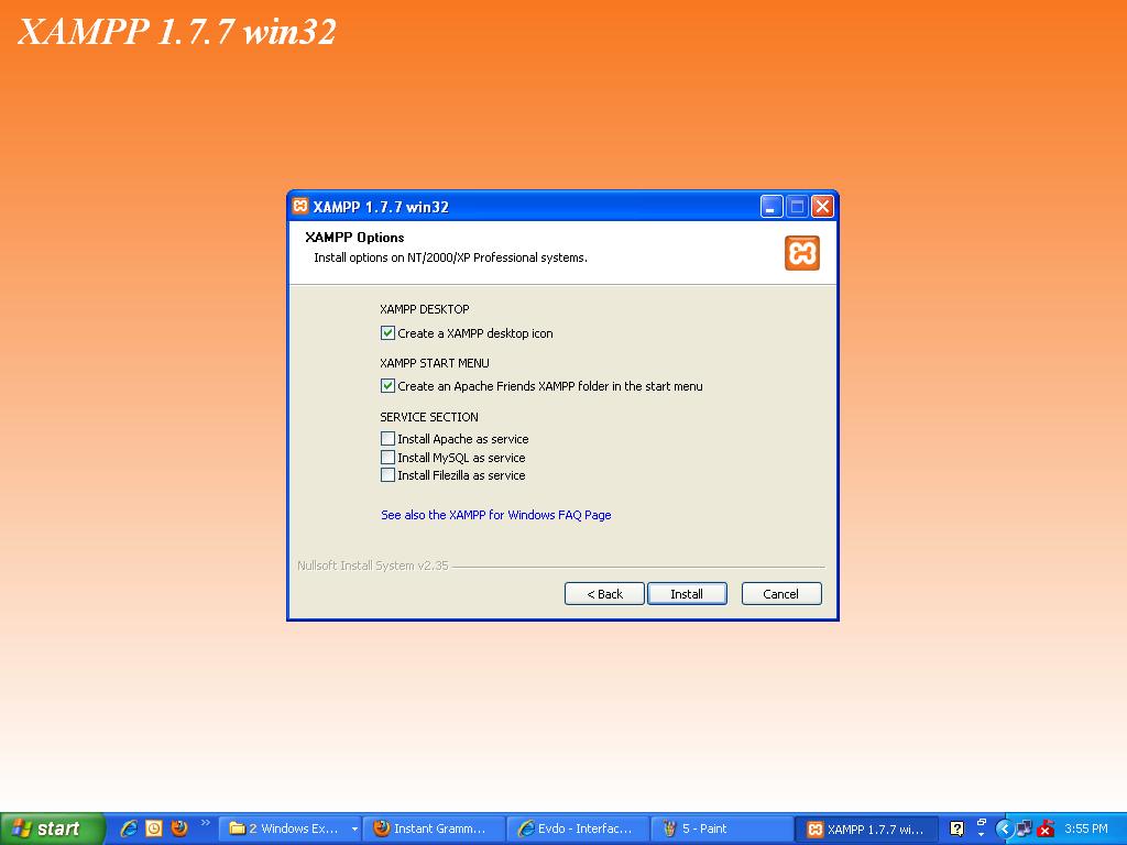 Xampp 1.7.7 windows setup
