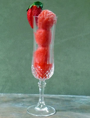 Champagne Sorbet | by Life Tastes Good #Strawberry #Holiday