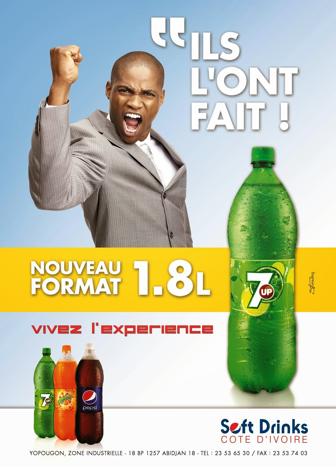 Affiche 7up- campagne SOFT DRINKS pour PepsiCo