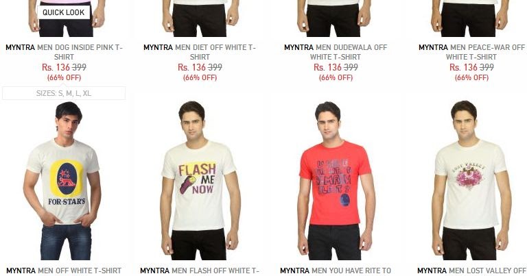 myntra men's full t shirts