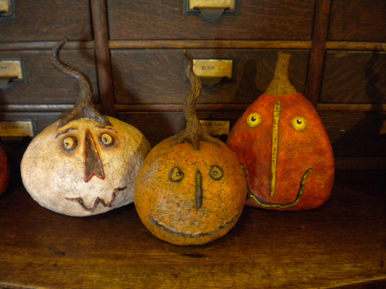 Folk For All Seasons: More Paper Mache Halloween Jack-o-Lantern Funny