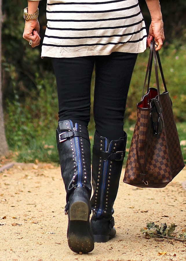 target black studded riding boots