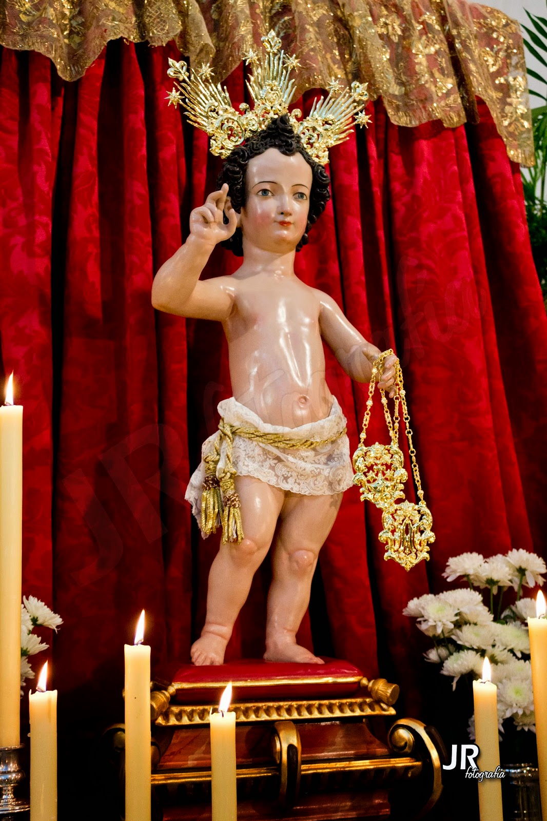 La imagen del "Niño Jesús" de Rute repuesta al culto tras su restauración