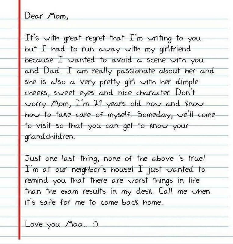 contoh surat pribadi dalam bahasa inggris untuk ibu