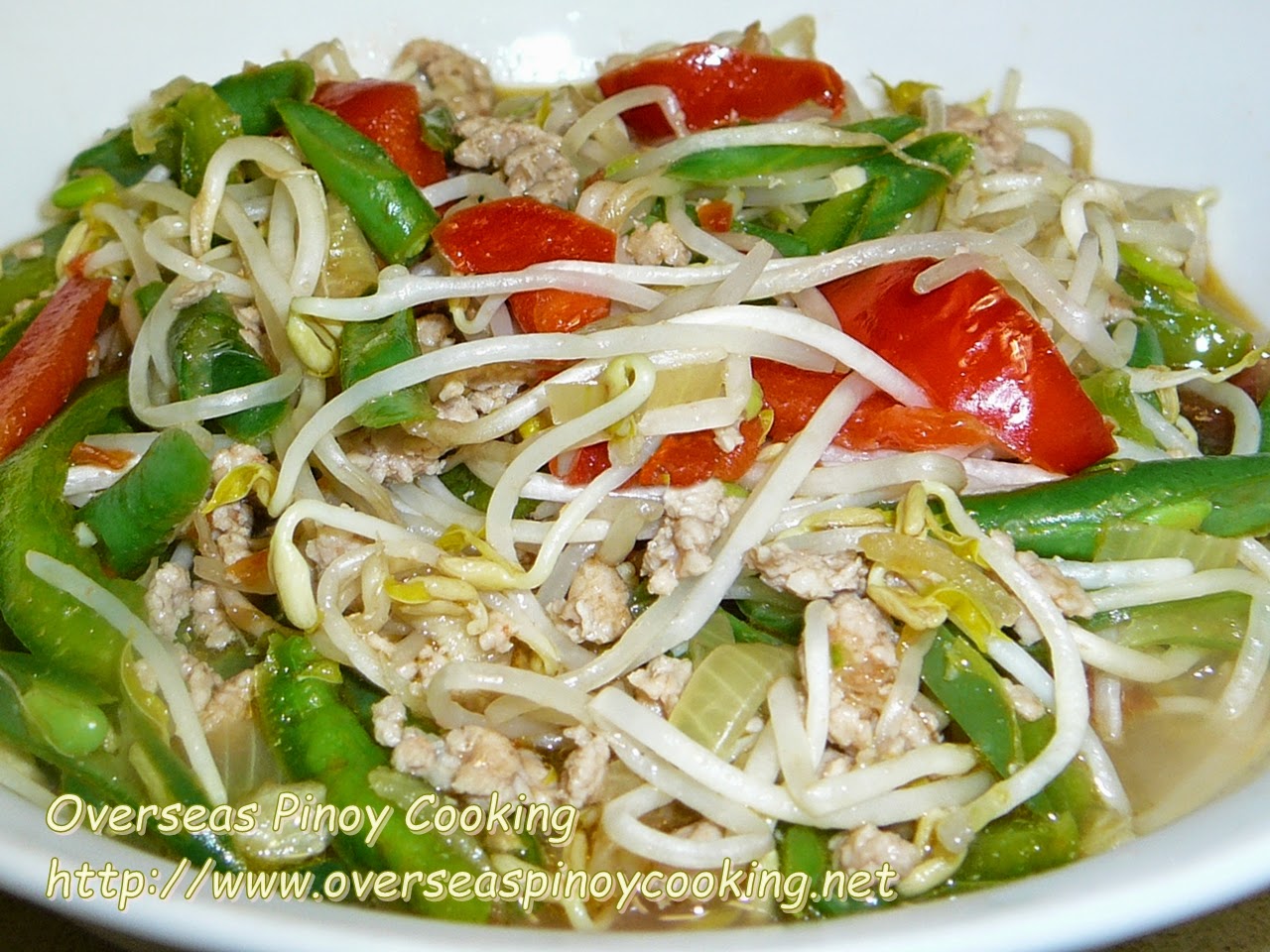 Ginisang Togue with Pork Giniling