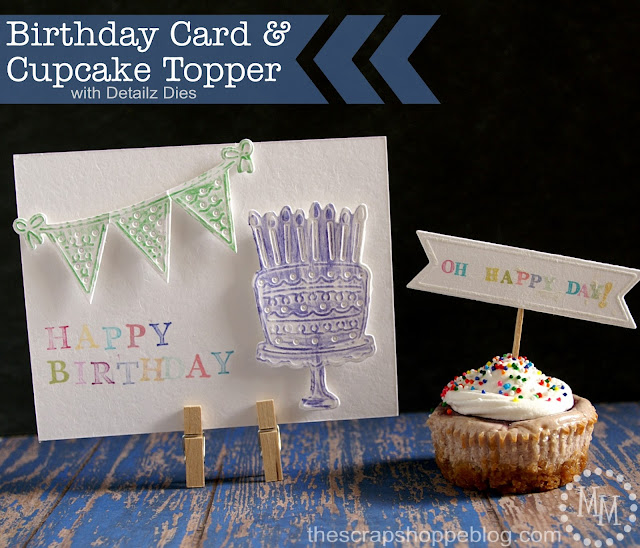 birthday card and cupcake topper