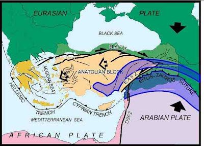 eurasian aegean anatolian earthquake rattles relative positions showing