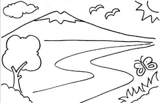 coloring mountain scenery - LEARNING TO SUPPLY