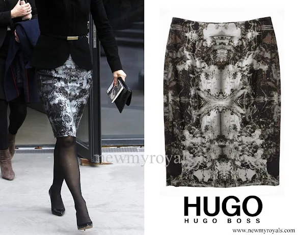 Crown Princess Mary wore Hugo Boss Vinila Pencil Skirt