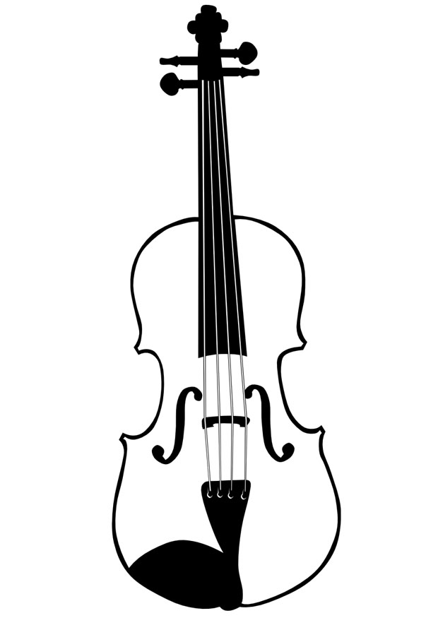 free violin clipart black and white - photo #32