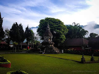 Garden View With Historic Old Balinese Hindu Temple At Ulun Danu Bratan, Bedugul, Tabanan, Bali, Indonesia