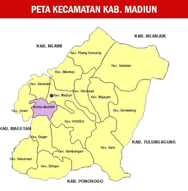 Gambar Peta Kecamatan di Kabupaten Madiun