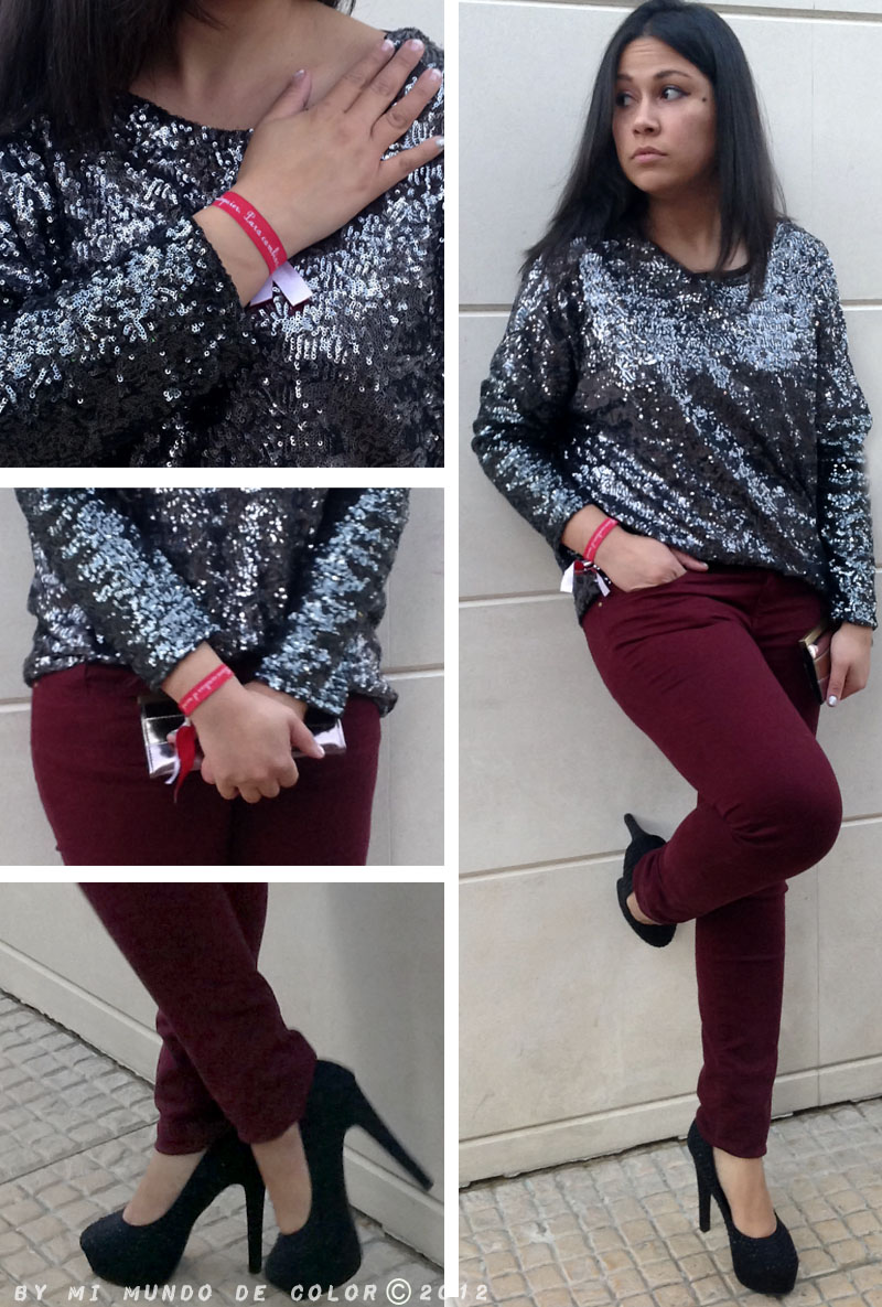 sátira aves de corral Arancel LOOK PAILLETTES Y PANTALON VINO TINTO - Mi Mundo de Color | Ya soy mamá