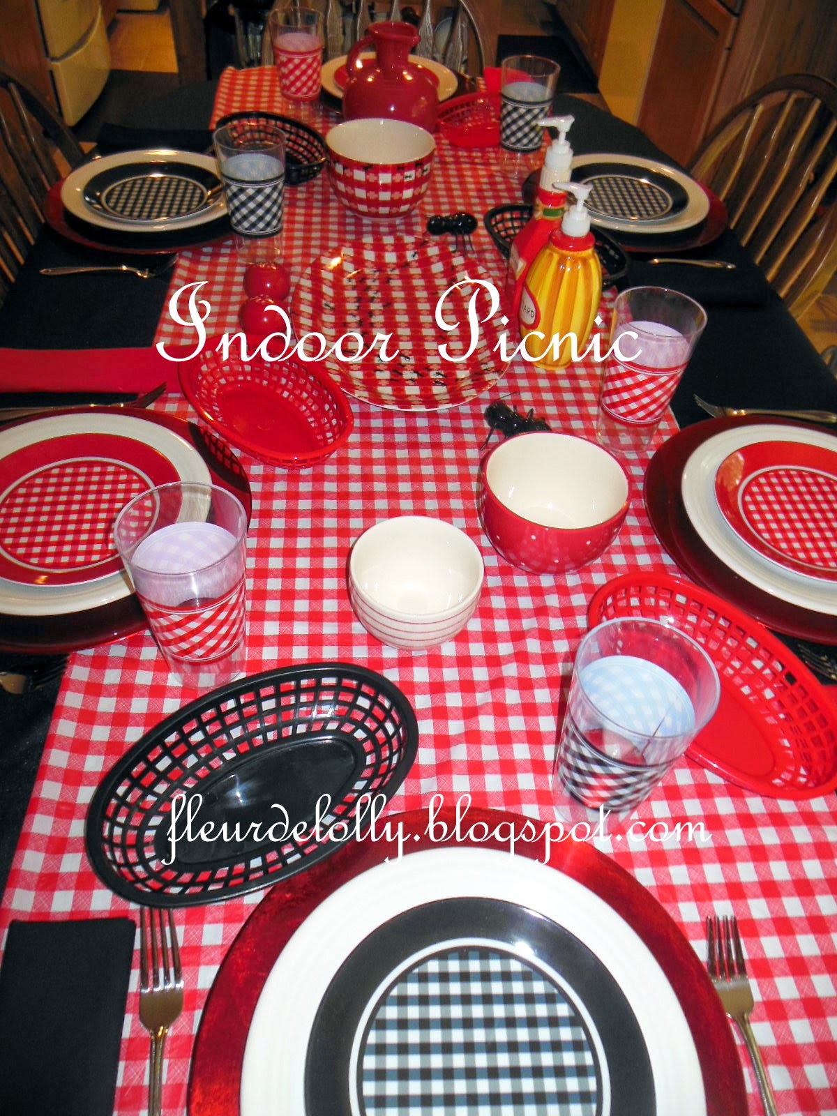 Fleur de Lolly Indoor Picnic Table Setting