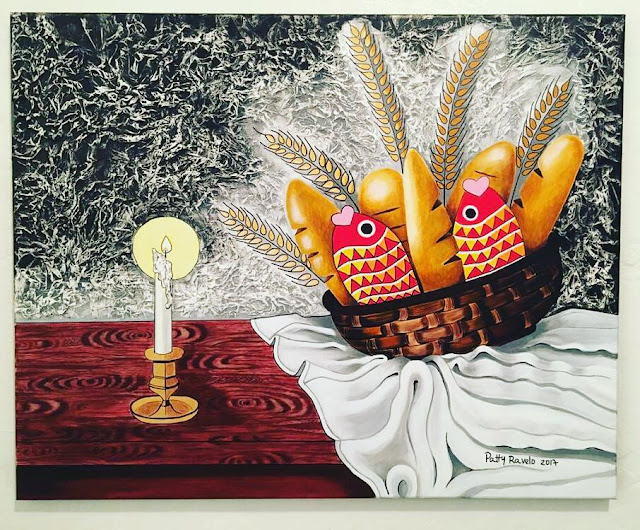 Patty Ravelo – Still life with candle and food basket, 2017