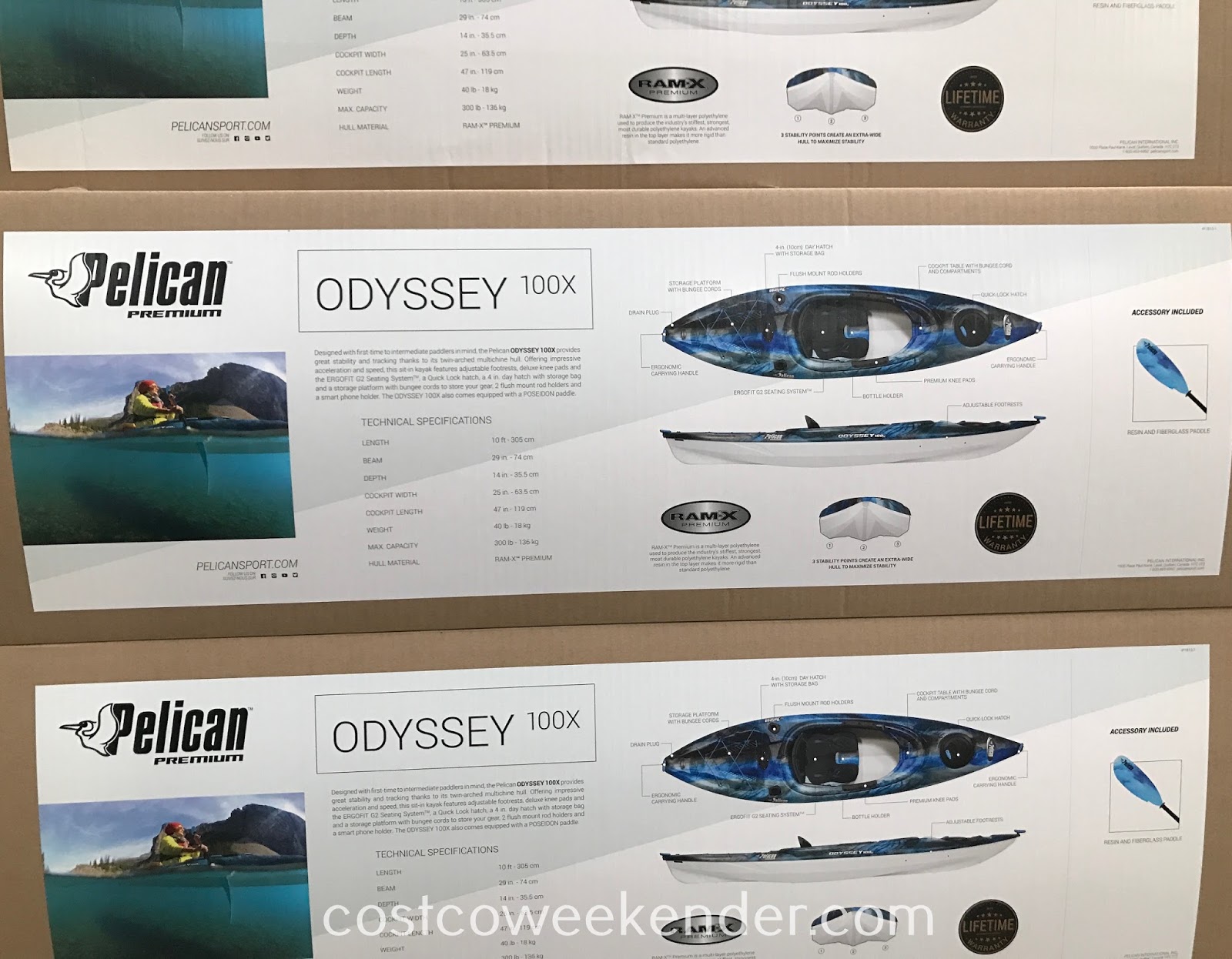 Pelican Odyssey 100X Sit In Kayak Costco Weekender