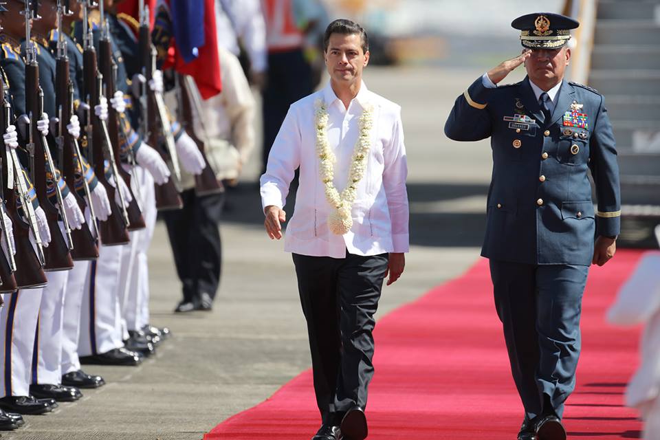 Mexican President Enrique Peña Nieto arrived in Manila