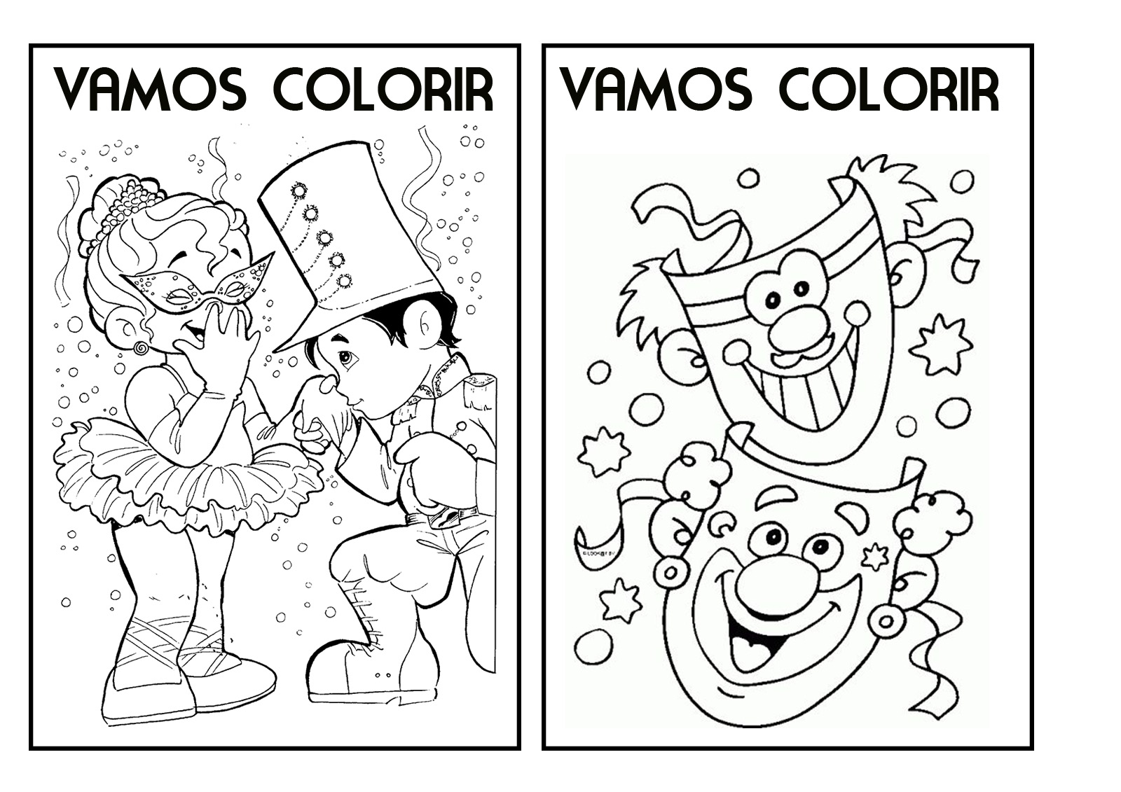 Desenhos para Pintar: Desenhos de Carnaval para Colorir Online