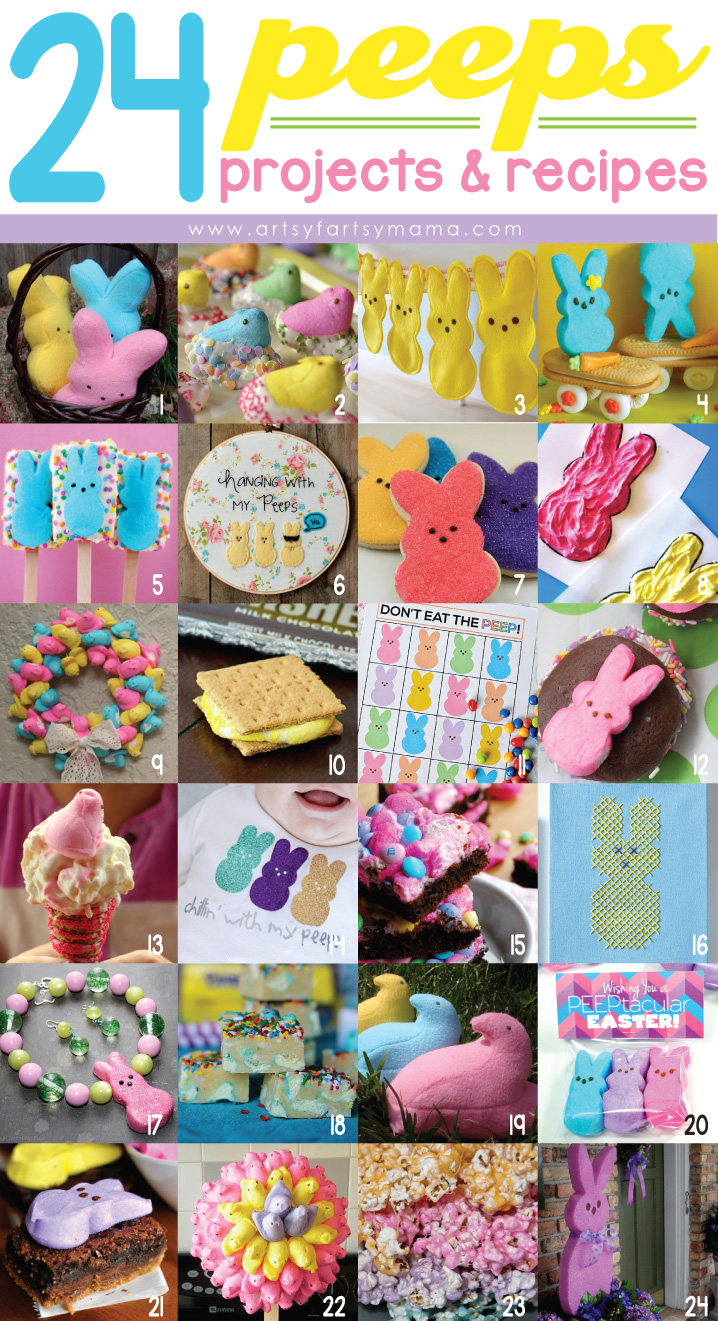 24 Peeps Projects & Recipes at artsyfartsymama.com #Easter #Peeps #EasterCrafts #EasterRecipes