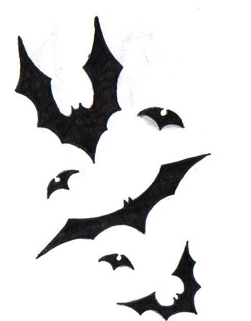 Эскизы тату летучих мышей