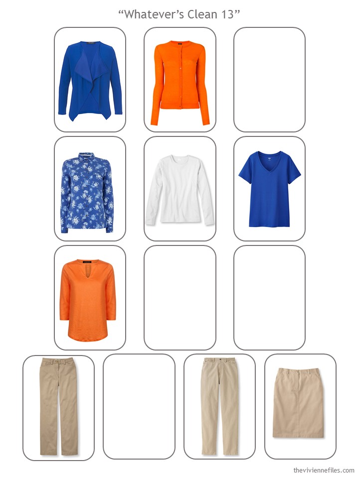 A Capsule Wardrobe in Beige, Bright Blue and Orange: From Travel ...