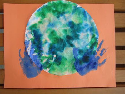 World Painted Coffee Filter With Hands