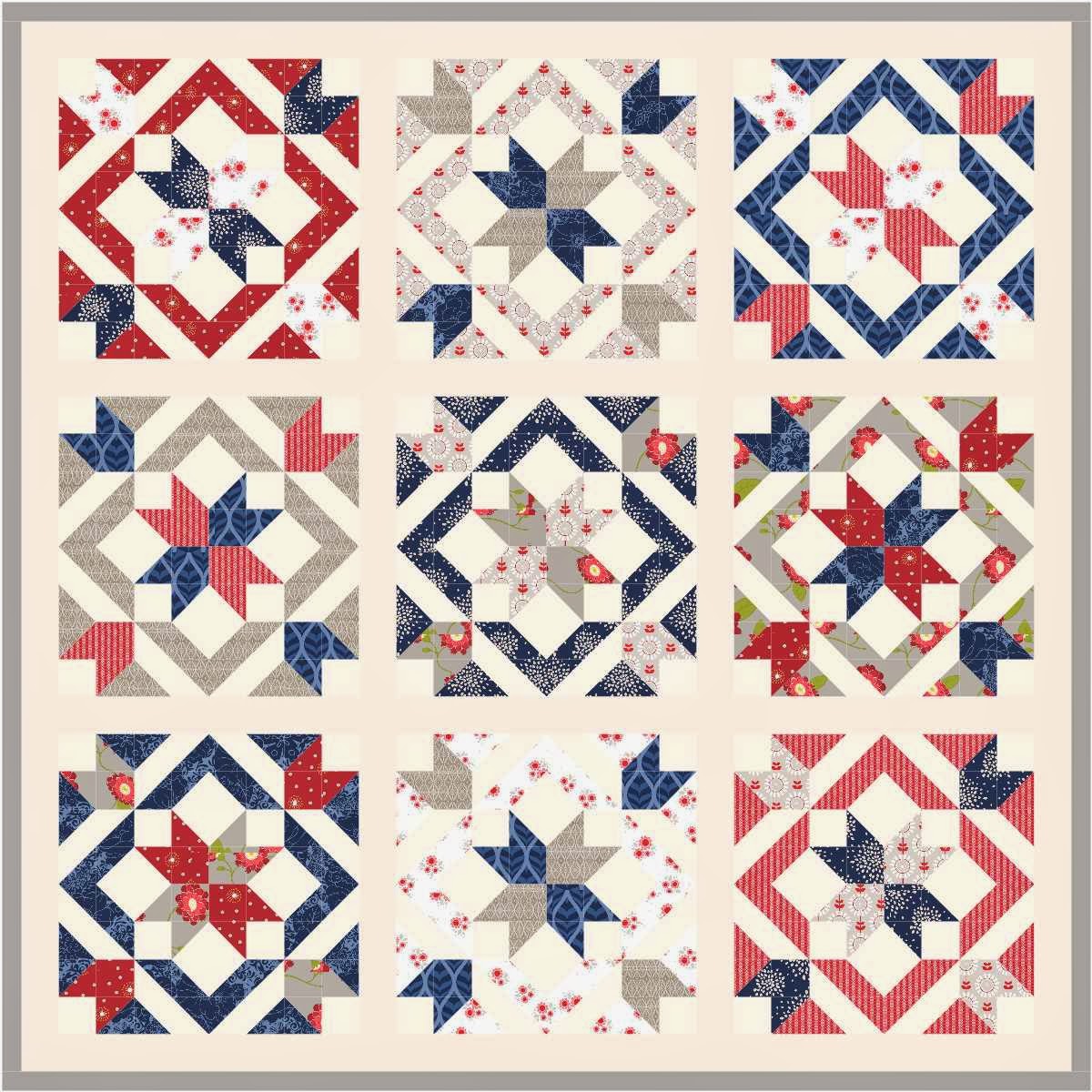 "Star Light Star Bright Quilt Along" designed by Melissa Corry from Happy Quilting Melissa