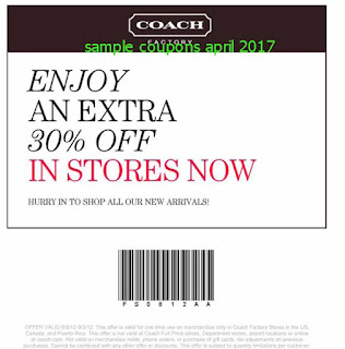 Coach coupons for april 2017