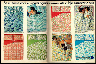 Confecção Santista, moda cama anos 70; 1975. propaganda década de 70. Oswaldo Hernandez. anos 70. Reclame anos 70 