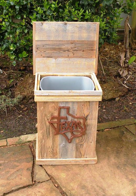 Outdoor Kitchen Wood Outdoor Trash Can, Chicken Stand, Built in Summer