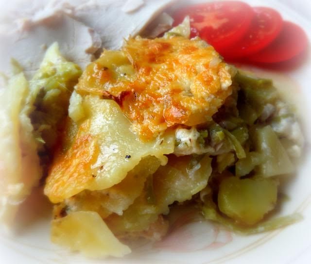 Escalloped Runner Beans and Potatoes