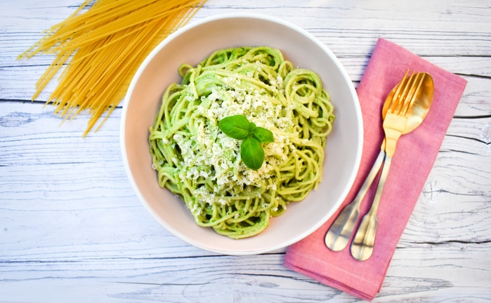 Kale and Cashew Pesto Spaghetti