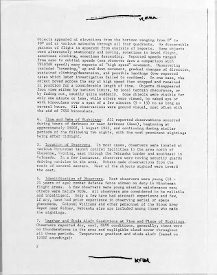 UFO Report at  Missile Sites, F E Warren AFB Wyoming (B) August 1965