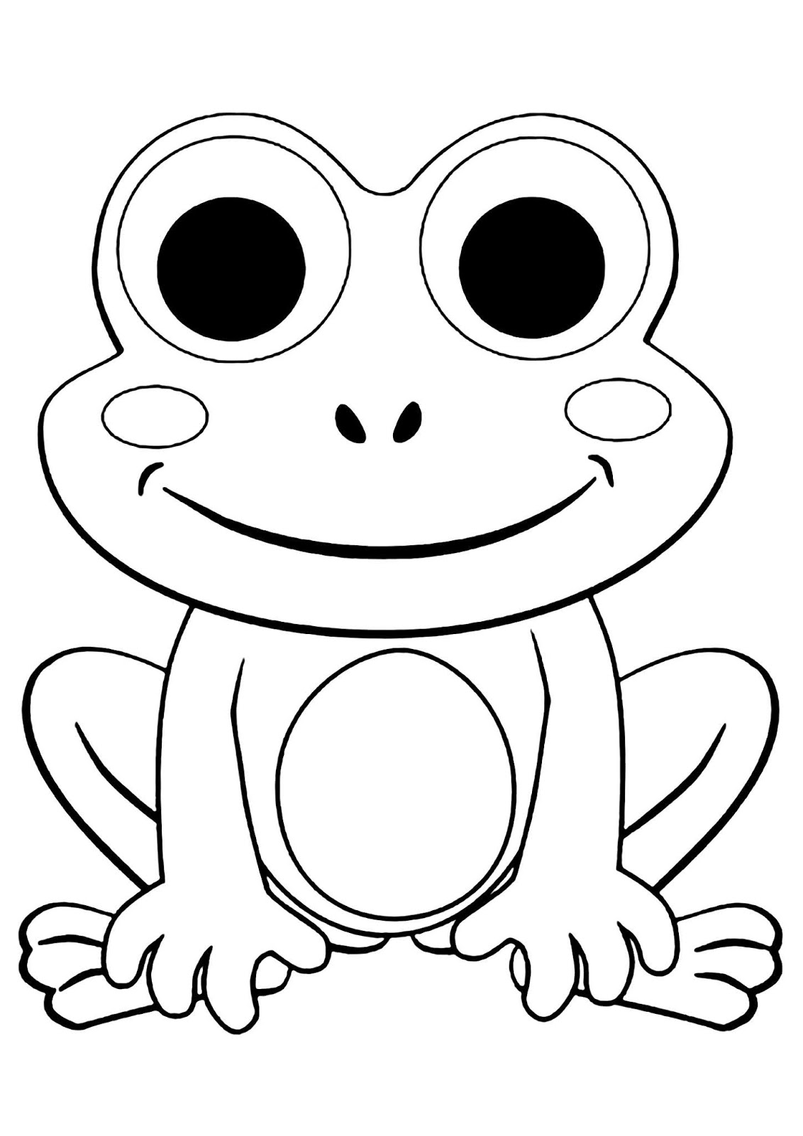 Tranh tô màu chú ếch vẽ đơn giản « in hình này