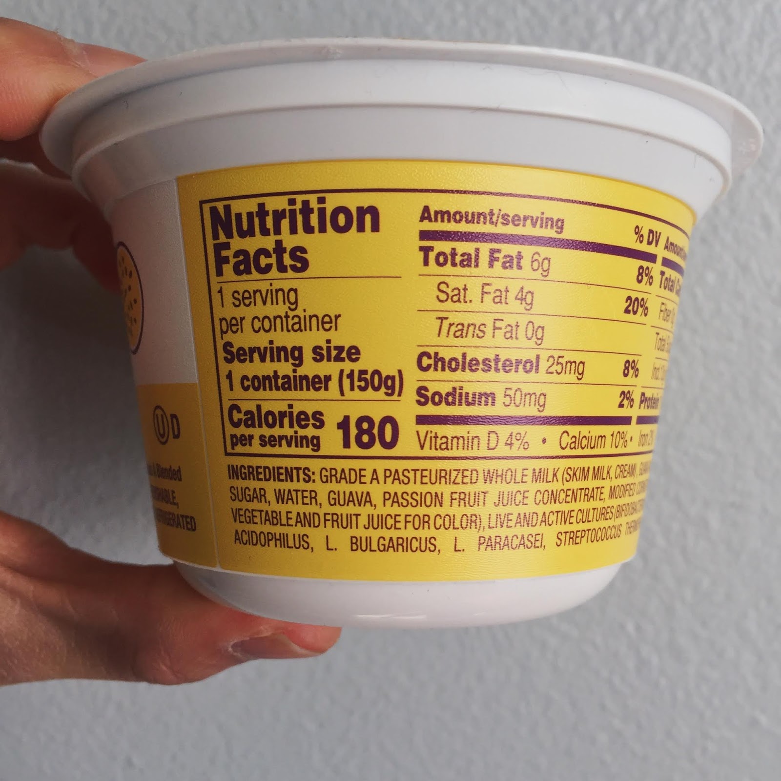 Trader Joe's Guava Passion Fruit Greek Whole Milk Yogurt