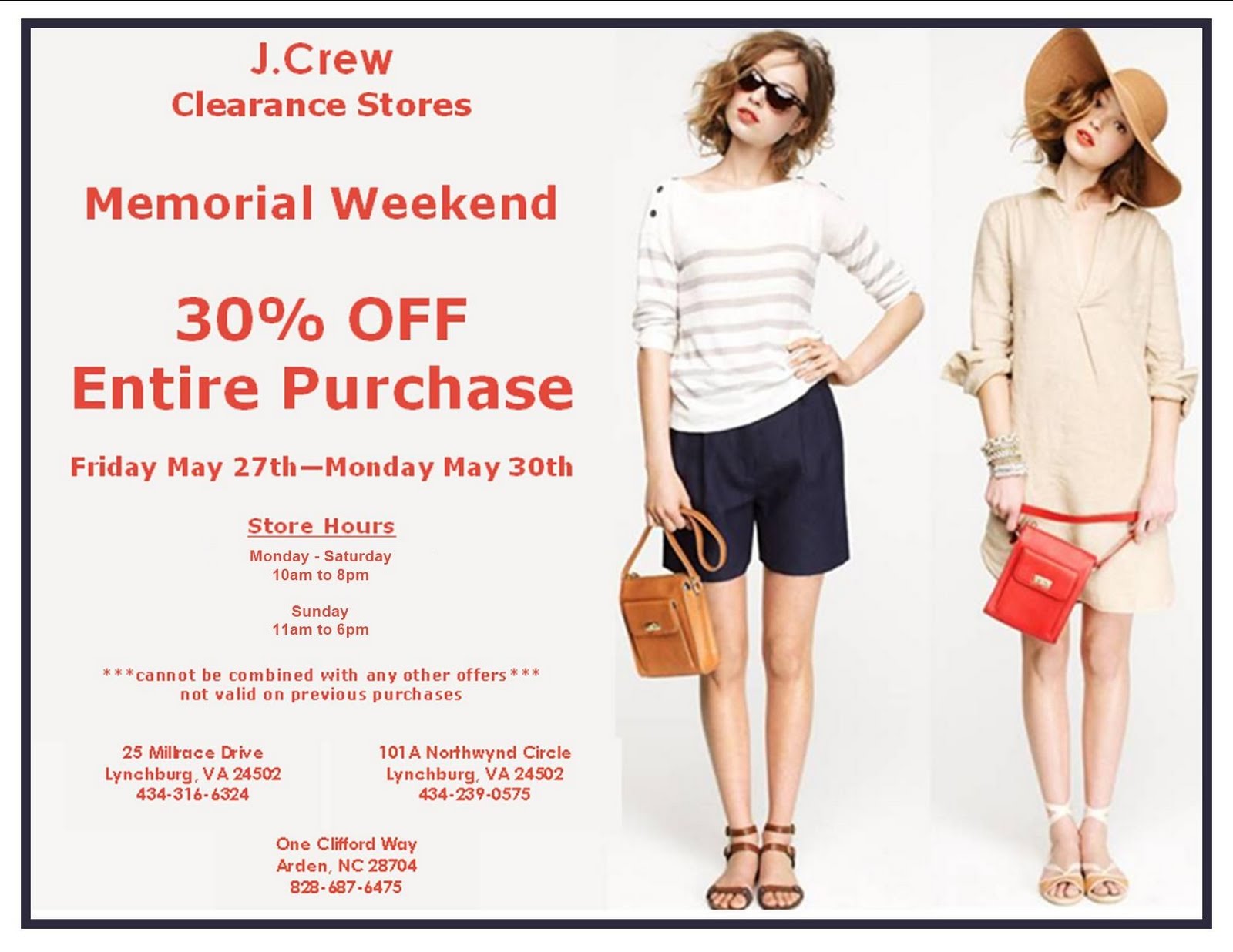 J.Crew Aficionada J.Crew Clearance Store Sale {Arden NC & Lynchburg VA}