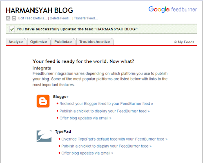Cara Mendaftarkan Blog ke FeedBurner