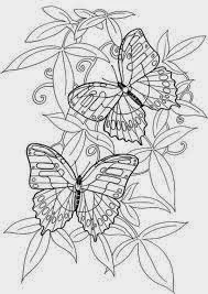 Kumpulan Gambar Mewarnai Bunga Kupu Cantik Anak 15 Batik Diwarnai