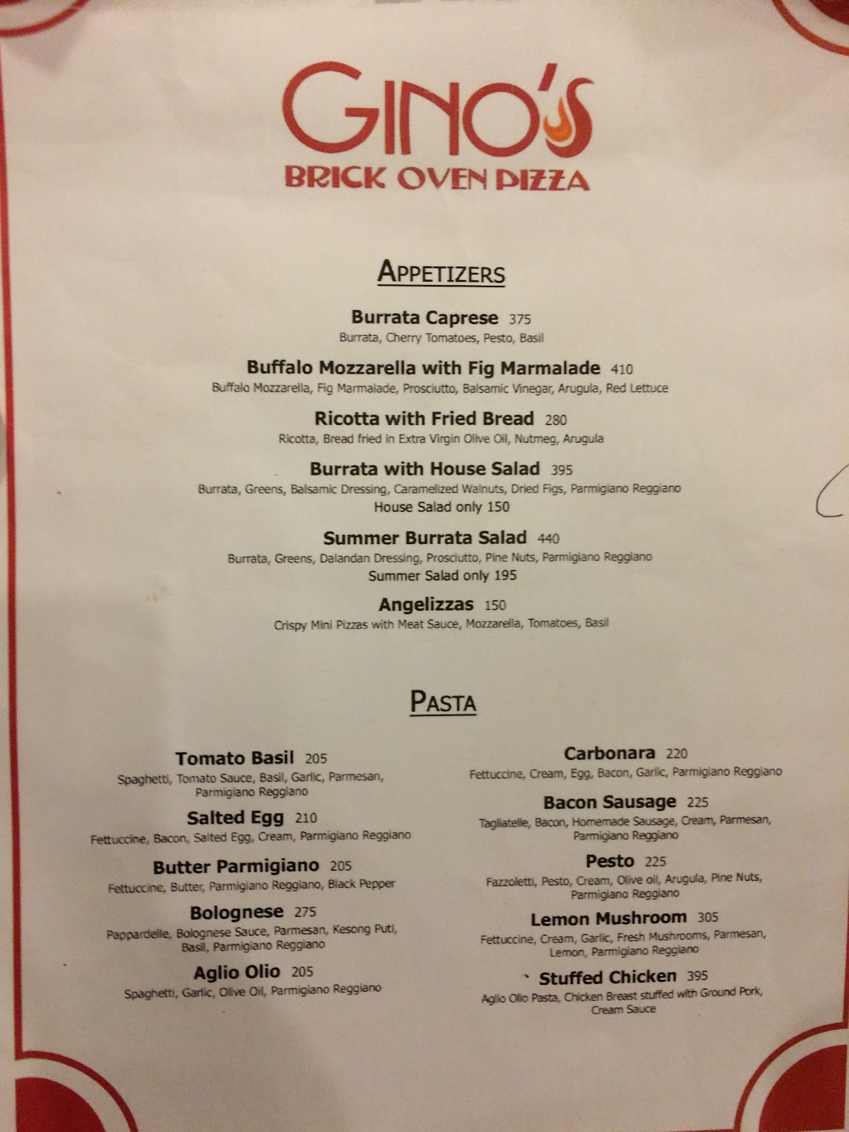 JC's Food Reviews Gino's