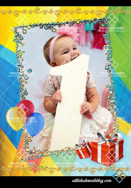 Sencillo pero bonito marco para fotos de cumpleaños en png