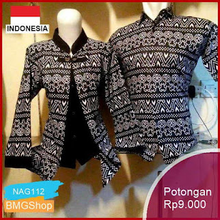 NAG112 Blus Lonceng Batika Sogan Batik Puff Ethnic Vintage Bmgshop