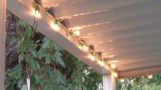 Patio Lighting - Weekend Yard Work Series - Little Vintage Cottage
