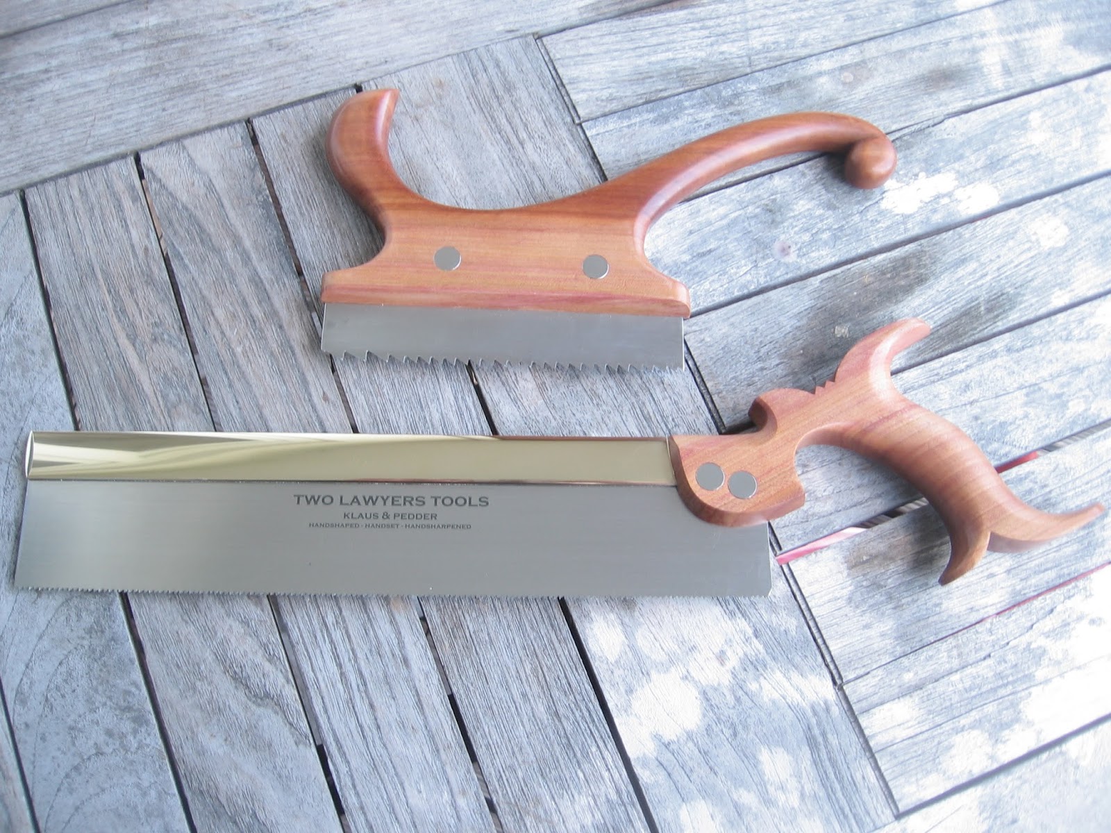 Two Lawyers Toolworks two saws in line