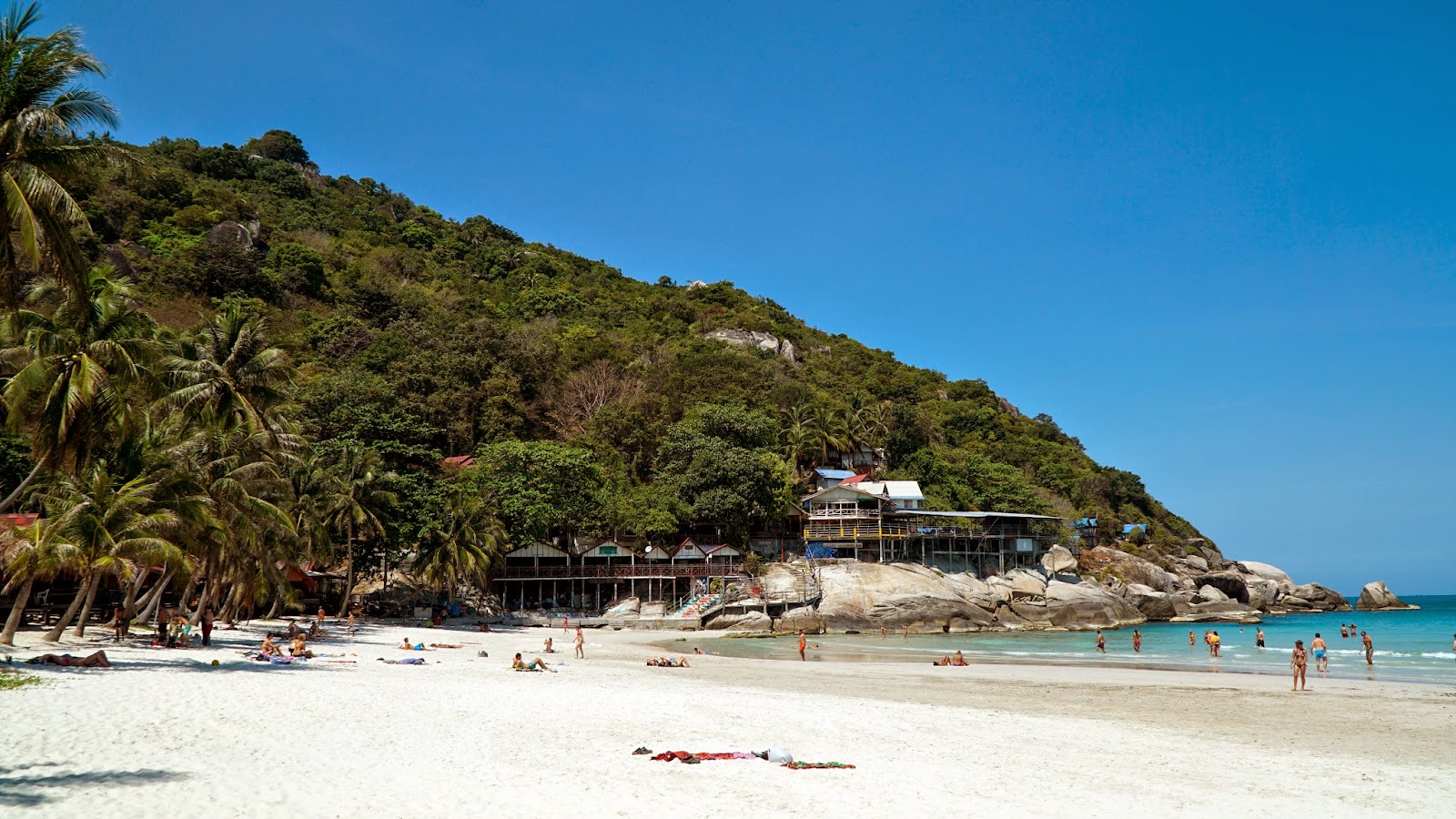 Another view of Haad Rin beach. In the distance is Mellow Mountain bar