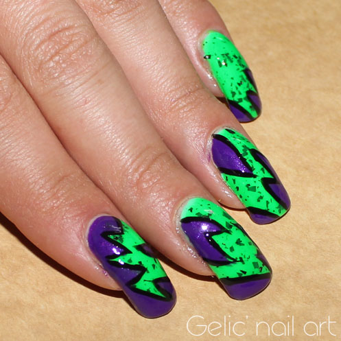 Gelic' nail art: NCC presents: The incredible Hulk abstract nail art ...