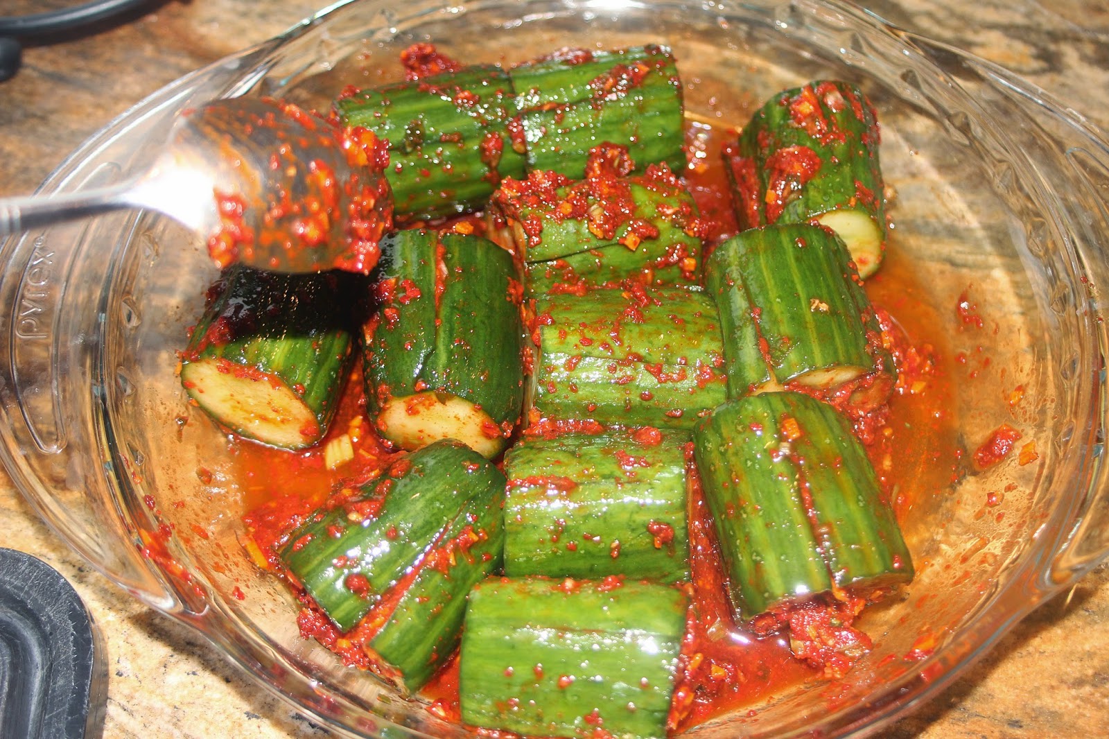 The Grub Files: Cooking with Camissonia: Cucumber Kimchi (Oi Sobagi)