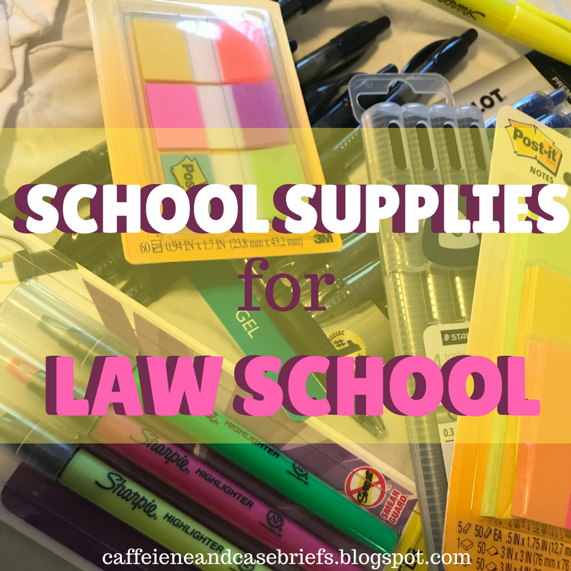 School Supplies for Law School Caffeine and Case Briefs