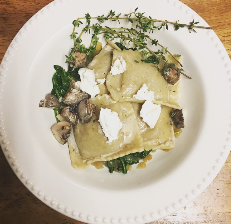 Gobble Porcini Mushroom Ravioli with Lacinato Kale & Caramelized